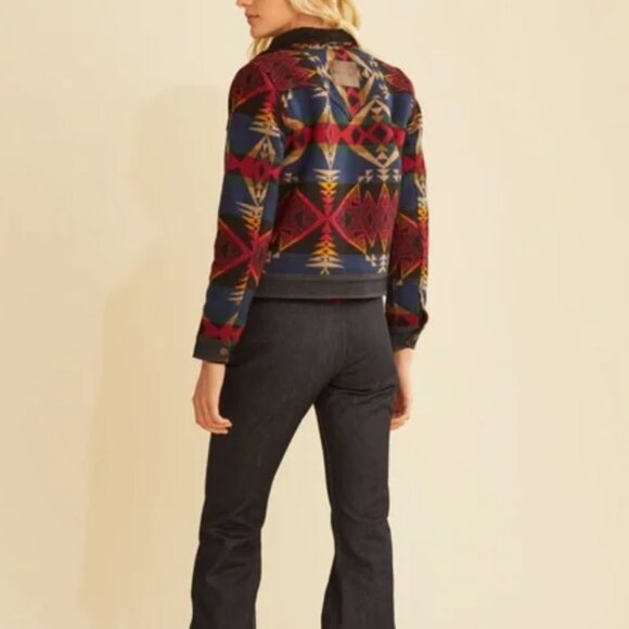 Pendleton X Wrangler Wool and Denim Jacket Size Medium - Picture 3 of 16
